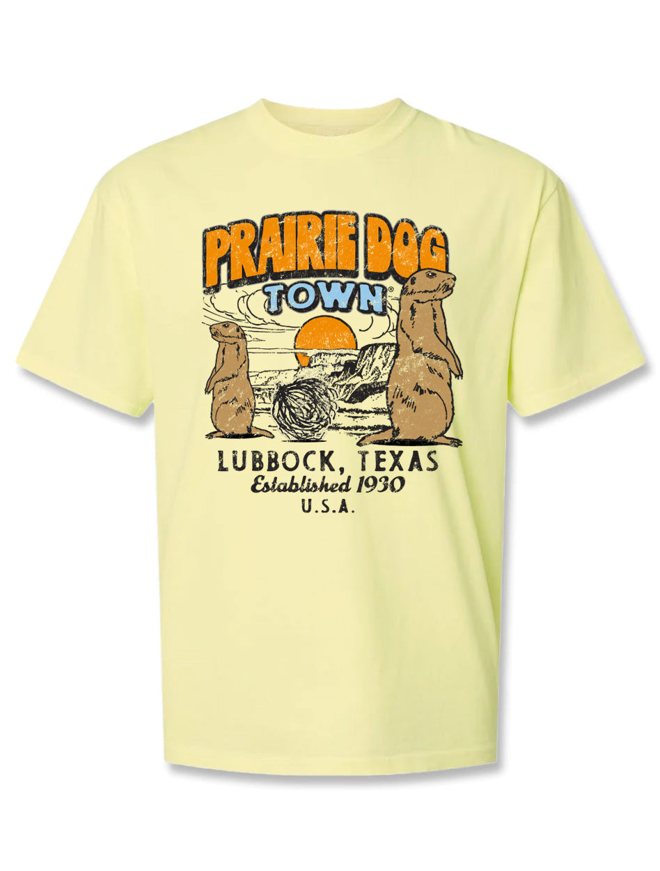 World Famous Prairie Dog Town® "Peek" Yellow T-Shirt