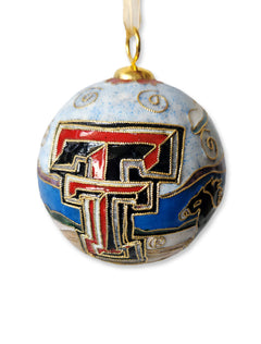 Kitty Keller Texas Tech Double T "Western Scene" Handcrafted Cloisonne Ornament