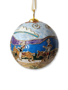 Kitty Keller Texas Tech Double T "Western Scene" Handcrafted Cloisonne Ornament