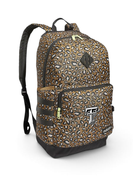 Adidas Texas Tech Black and White Double T "Classic 3S 4" Cheetah Backpack – Front view