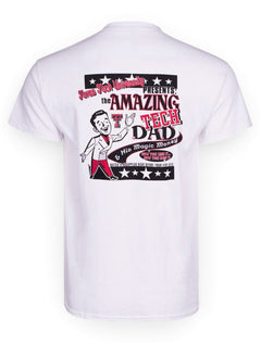 Amazing Tech Dad on White T-Shirt - Texas Tech – Front view