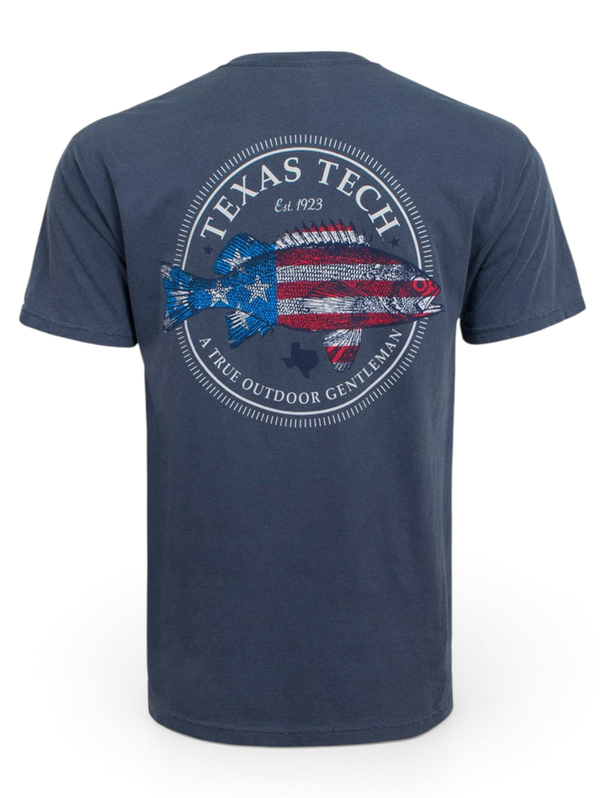 American Fish Denim Blue T-Shirt - Texas Tech – Front view