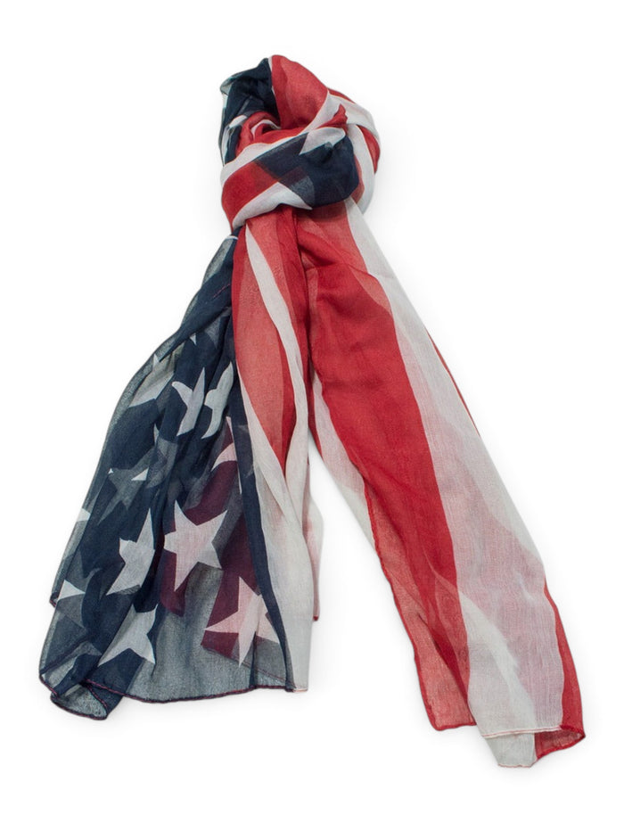 American Flag Red, White & Blue Scarf - Texas Tech – Front view