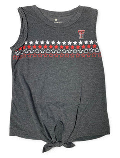 Arena Texas Tech Red Raiders Double T "Roxy" YOUTH GIRLS Tie-Front Tank Top – Front view