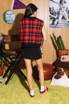 Texas Tech Queen of Sparkles Raider Red Plaid Vest