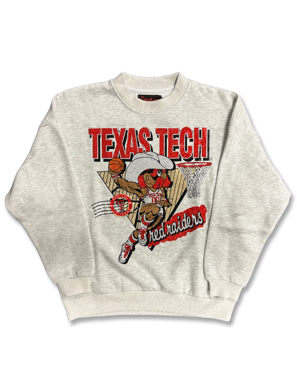 Texas Tech Rhinestone Raider Red Slam Dunk Crewneck Sweatshirt