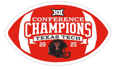 Texas Tech Big 12 CHAMPS "Helmet" 6" Football Shaped Magnet
