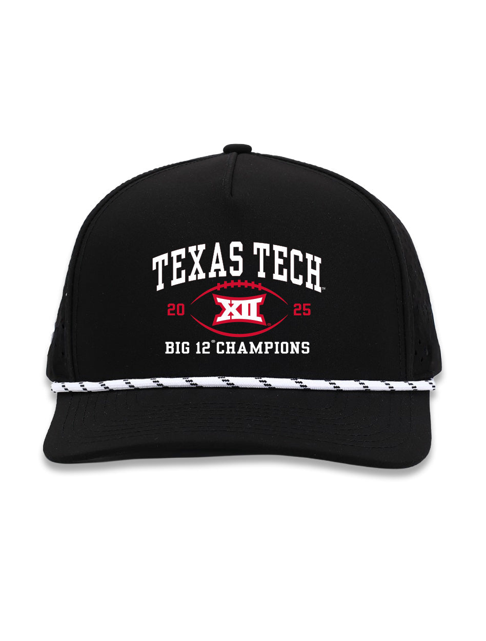 Texas Tech Big 12 CHAMPS - Rope HAT- Black