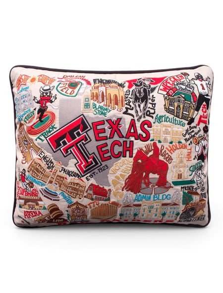 Catstudio Embroidered Texas Tech Red Raiders Decorative Pillow – Front view