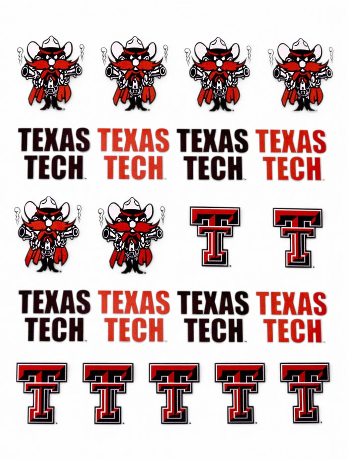 CDI Texas Tech Red Raiders Double T and Raider Red Multi-Purpose Stickers – Front view