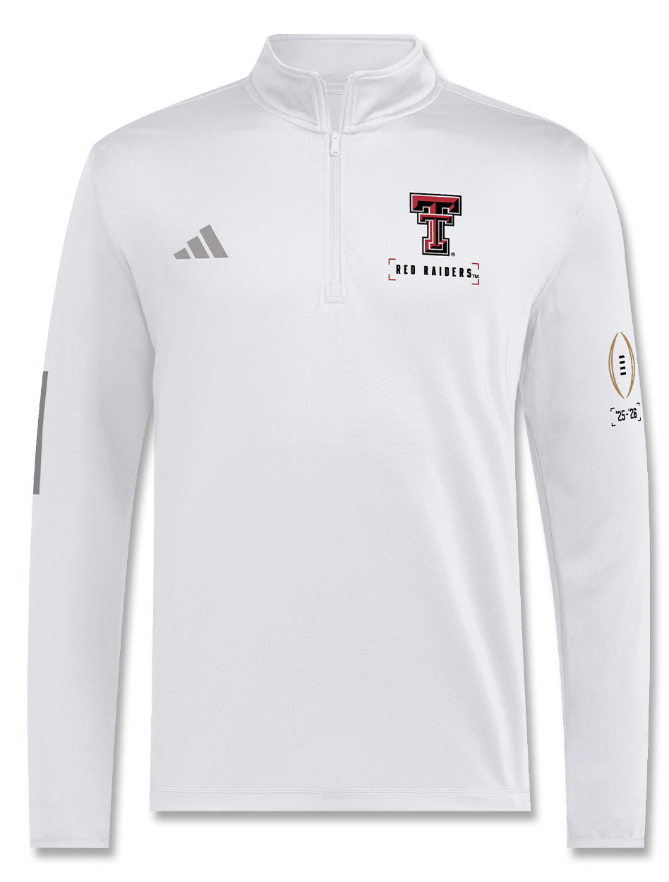 Texas Tech 2025 CFP -ADIDAS 1/4 ZIP - WHITE - Preorder