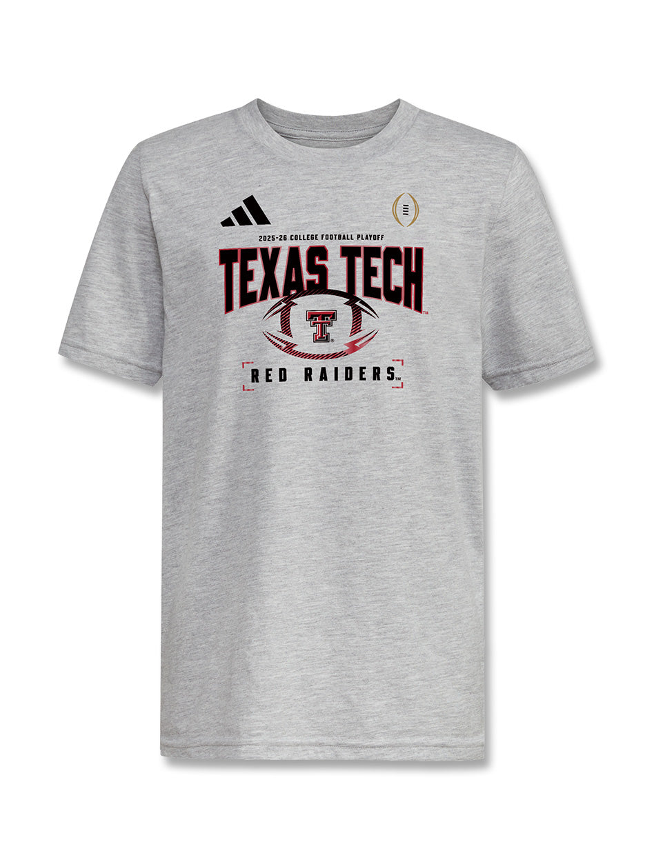 Texas Tech 2025 CFP - YOUTH T-Shirt - Adidas - GREY - Preorder