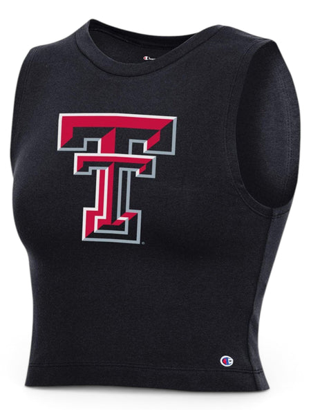 Champion Texas Tech Red Raiders Double T "Rocky" Crop Tank Top – Front view