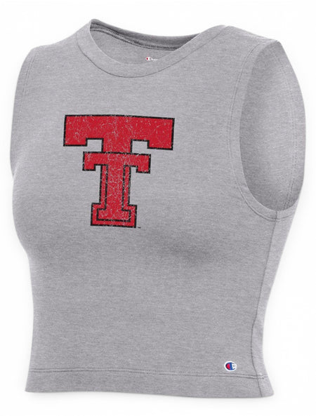 Champion Texas Tech Red Raiders Throwback "Adrian" Crop Tank Top – Front view