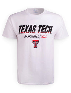 Champion Texas Tech Red Raidres Double T "Center Court" Basketball T-Shirt – White front view