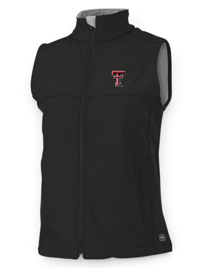 Charles River Texas Tech Double T WOMEN'S Soft Shell Vest – Front view