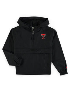 Charles River Texas Tech Red Raiders "Pack-N-Go" YOUTH 1/4 Zip Pullover Hoodie – Front view