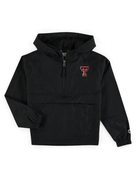 Charles River Texas Tech Red Raiders "Pack-N-Go" YOUTH 1/4 Zip Pullover Hoodie – Front view