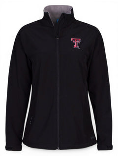Charles River Texas Tech "Soft Shell" on Women's Black Jacket – Front view