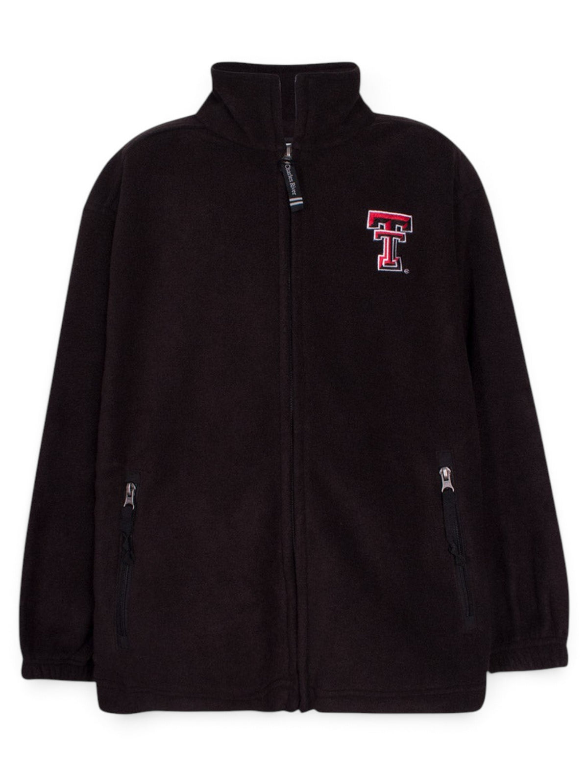 Charles River Texas Tech Voyager YOUTH Black Fleece Jacket – Front view