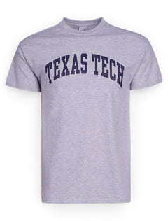 Classic Texas Tech Arch on Heather Grey T-Shirt – Front view
