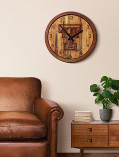 Texas Tech "Faux" Barrel Clock Branded with Double T