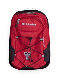 Columbia Texas Tech "Northport" Black and White Double T Backpack – Red front view