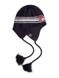 Columbia Texas Tech "Peruvian" Beanie – Black front view