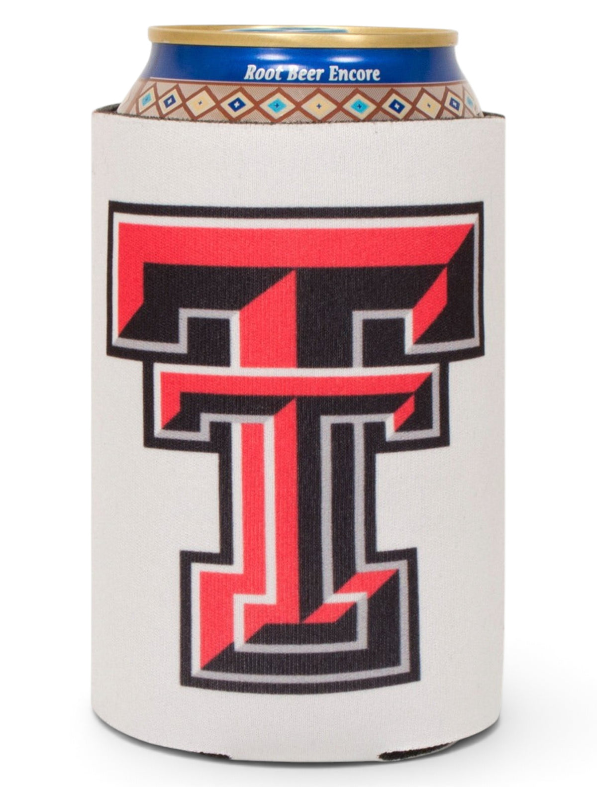Come & Take it on White Can Cooler- Texas Tech – Back view