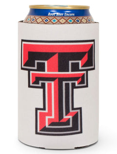 Come & Take it on White Can Cooler- Texas Tech – Back view