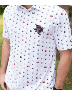 Texas Tech Dark Horse "Repeat Cotton" Premium White Polo