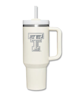 Texas Tech Double T 2.0 40 oz Tumbler with Straw in Ivory