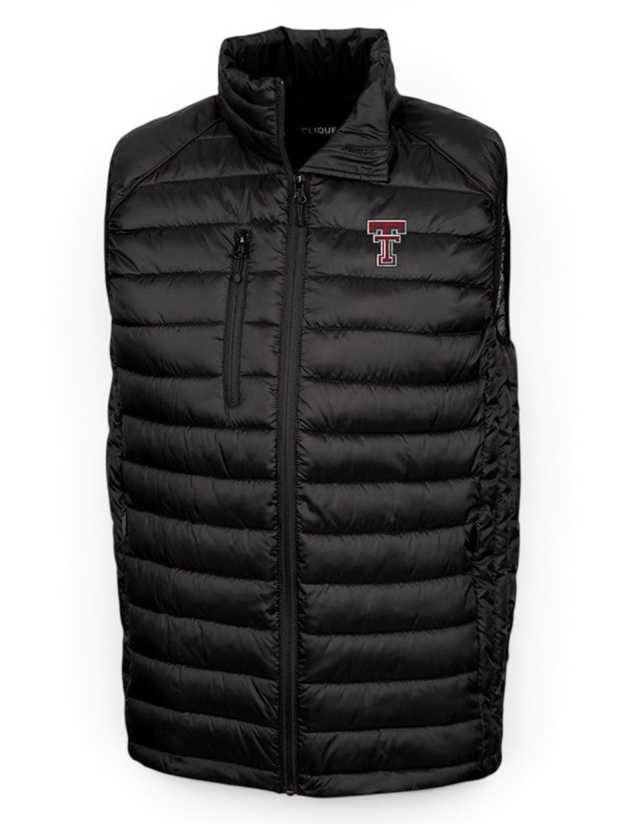 Cutter & Buck Texas Tech "Hudson" Mens Packable Puff Vest – Front view