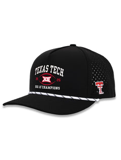Texas Tech Big 12 CHAMPS - Rope HAT- Black