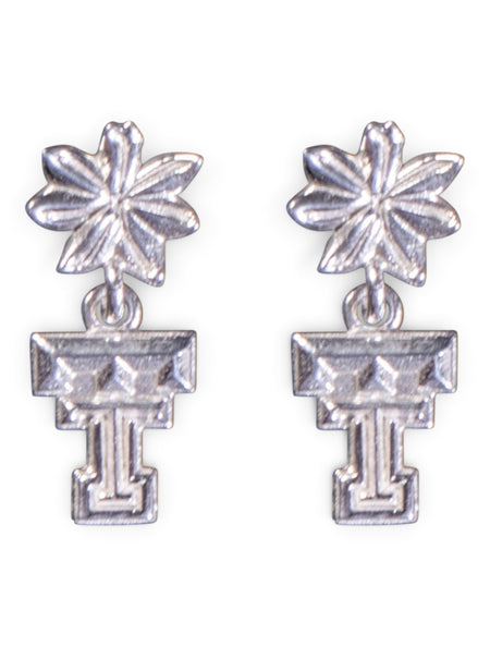DaynaU Texas Tech Double T Flower Earrings – Front view