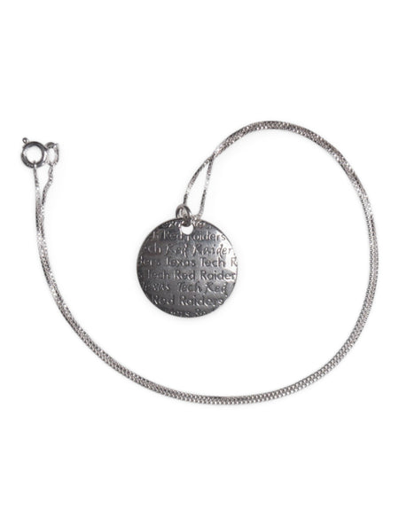 DaynaU Texas Tech Red Raiders Circle Pendant Necklace – Front view