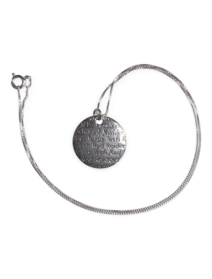 DaynaU Texas Tech Red Raiders Circle Pendant Necklace – Front view