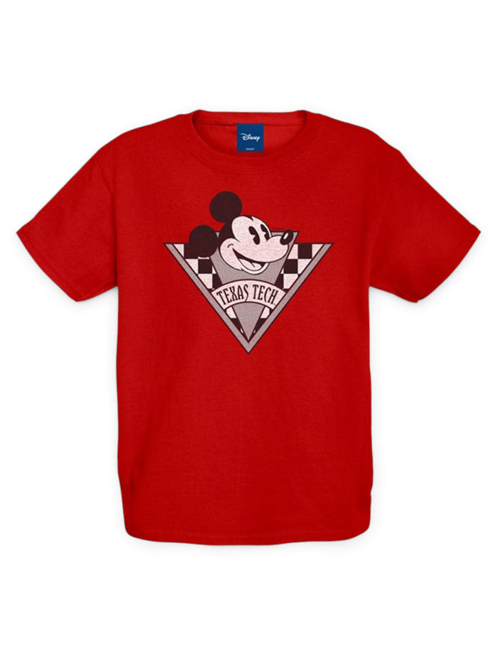 Disney x Red Raider Outfitter Texas Tech "Checkered Mickey" YOUTH T-Shirt – Front view