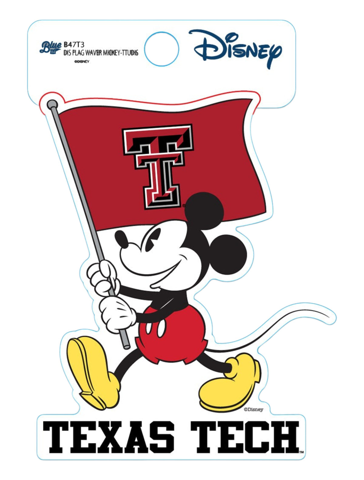 Disney x Red Raider Outfitter Texas Tech "Flag Waver Mickey" Decal – Front view