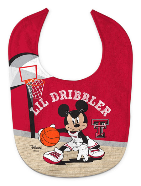 Disney x Red Raider Outfitter Texas Tech "Lil Dribbler" Basketball Baby Bib – Front view