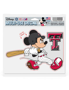 Disney x Red Raider Outfitter Texas Tech Mickey "Baseball Player" Decal – Front view
