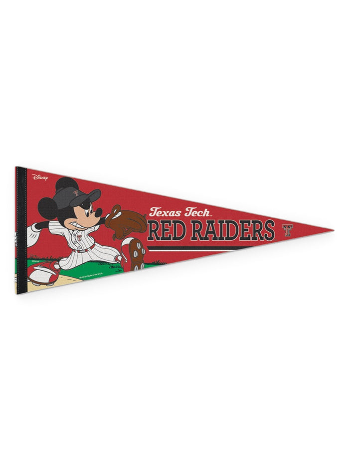 Disney x Red Raider Outfitter Texas Tech Mickey "Baseball Player" Pennant – Front view
