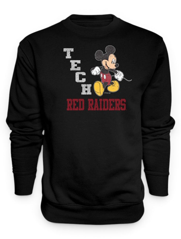 Disney x Red Raider Outfitter Texas Tech "Strutting Mickey" Crew Sweatshirt – Front view