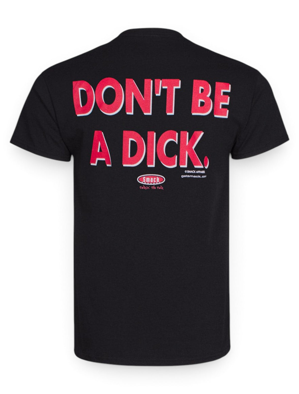 Don't Be A Dick Black T-Shirt - Texas Tech – Back view
