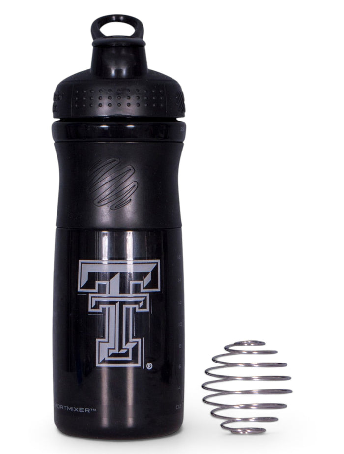Double T on Black Blender Bottle – Front view