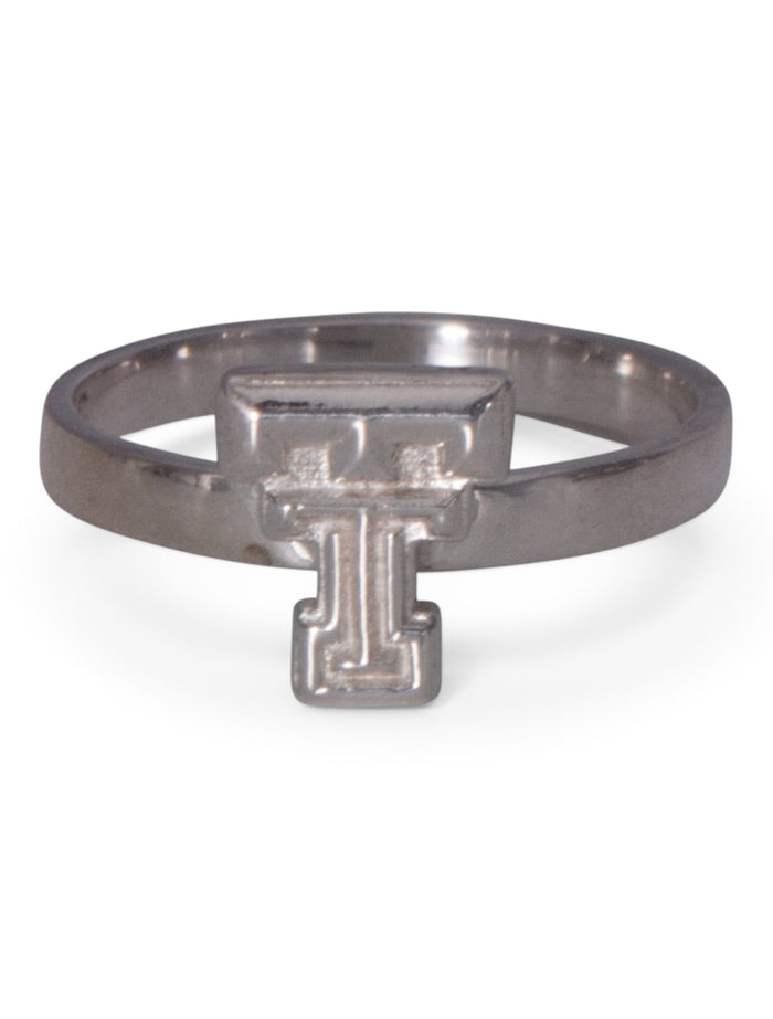 Double T on Sterling Silver Ring – Front view