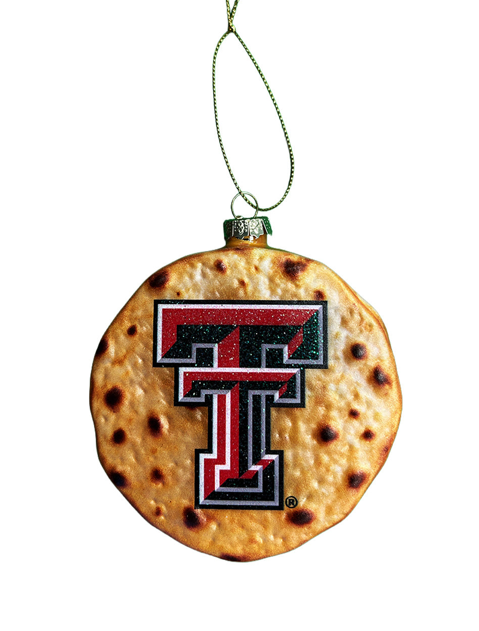 Texas Tech Tortilla Glass Blown Ornament