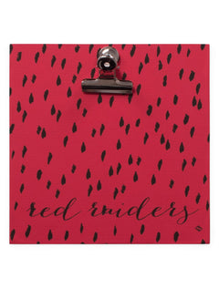 Dry Brush Mark Red Raiders Script Red Clip Frame – Front view