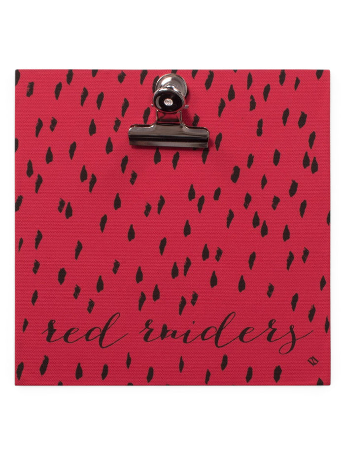 Dry Brush Mark Red Raiders Script Red Clip Frame – Front view