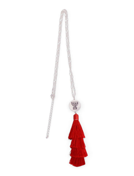 Emerson Street Texas Tech Red Raiders "Tara" Tassle Necklace – Front view
